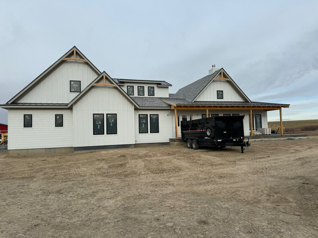 Completed custom home exterior in Montana