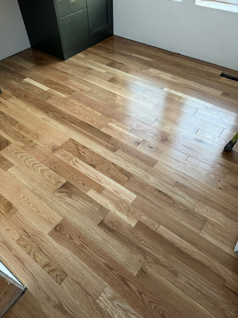 Finished hardwood flooring